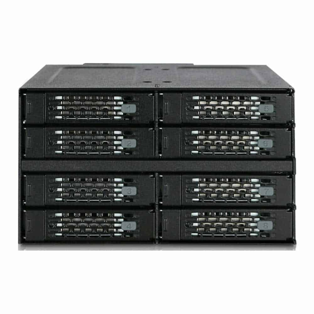 (image for) ICY DOCK ToughArmor MB508SP-B, 8 Bay 2 x 2.5 SATA-SAS HDD-SSD Mobile Rack, Industrial Full Metal